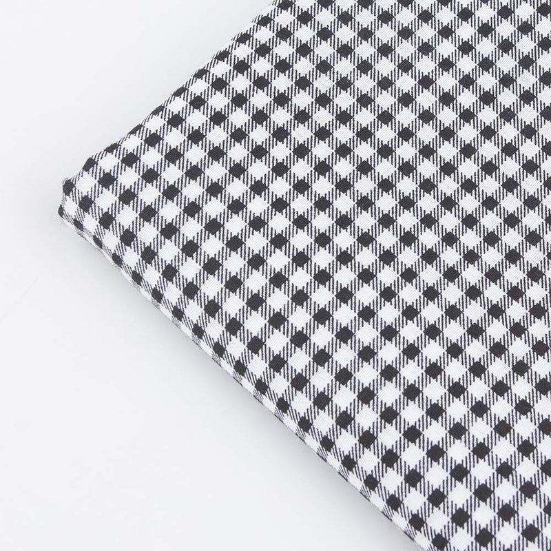 Antetek 7Pcs 20" x 20" Cotton Fabric DIY Making Supplies Quilting Patchwork Fabric Fat Quarter Bundles DIY for Quilting Cotton Patchwork Cushions (Black, 20" x 20") - Image 3